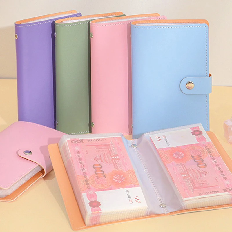 PU Leather Budget Binder Notebook Cash Envelopes System Set With Binder Pockets For Money Budget Saving Bill Organizer