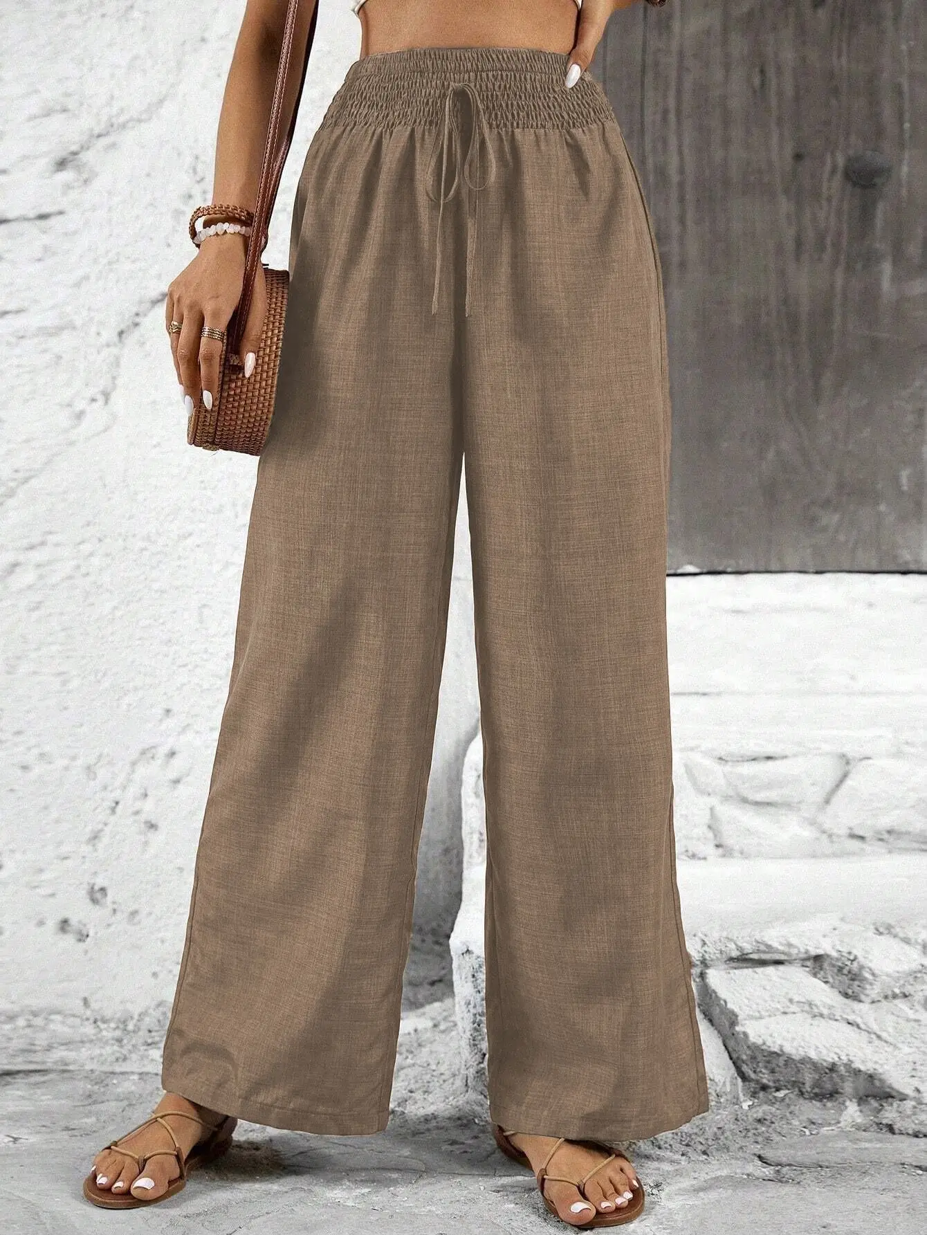 Women High Waist Straight Pants Vintage Casual Wide Leg Pants Slim Flattering Loose Trousers Minimalist Office Long Pants
