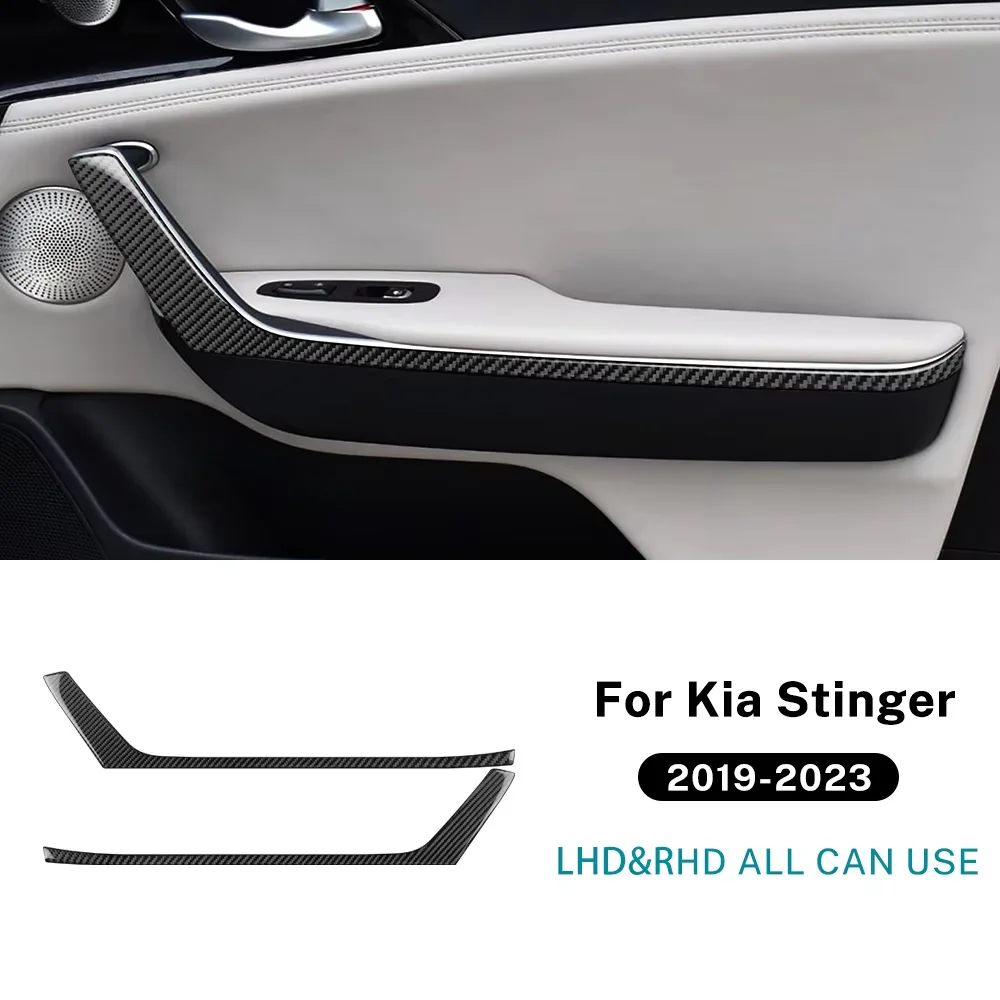 

Настоящая мягкая наклейка из углеродного волокна для Kia Stinger 2019 2020 2021 2022 2023, LHD RHD, панель дверной ручки автомобиля, аксессуары для внутренней отделки