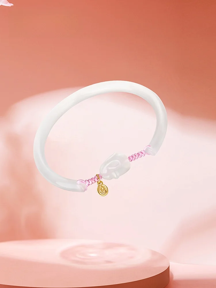 National Museum of China Jade Rabbit Bracelet Creative Fine Jewelry Birthday Gift for Girlfriend Museum Quality Semi-Precious...