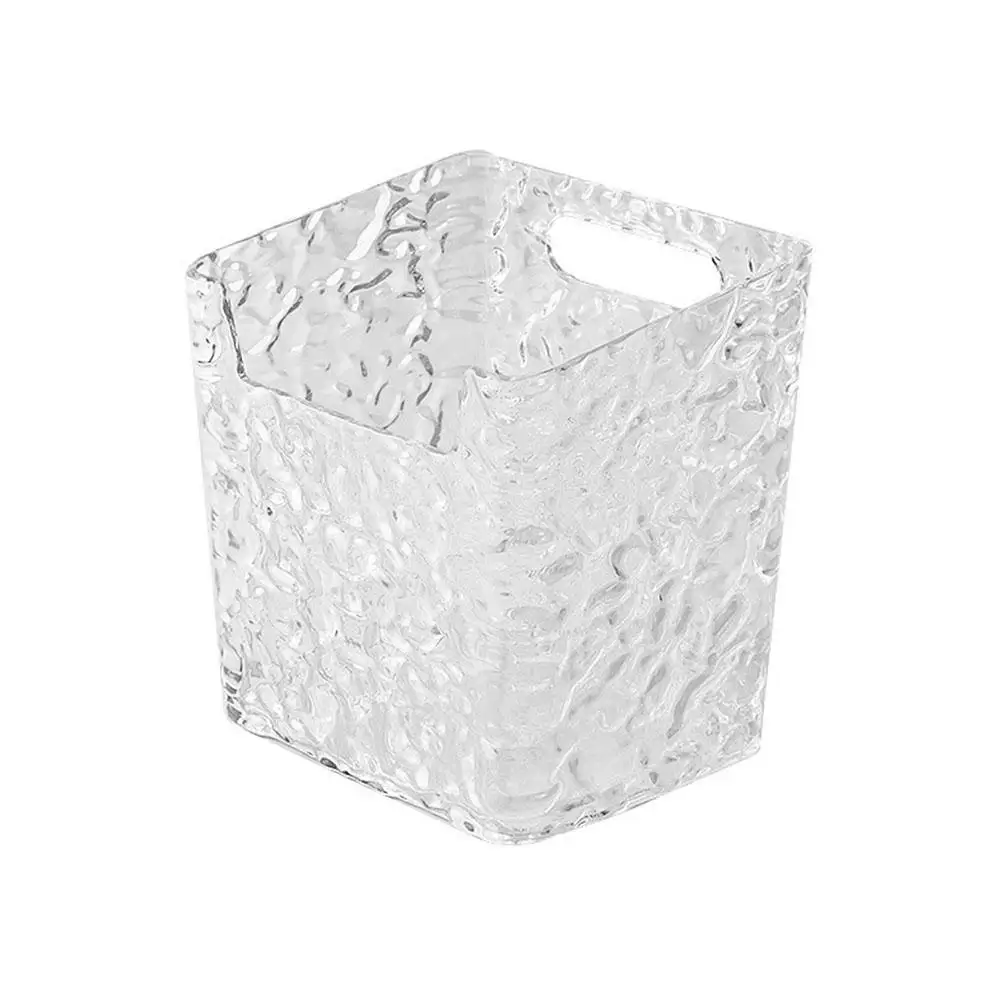 Caja de almacenamiento colgante de pared sin perforaciones, cesta de residuos con patrón de glaciar transparente, estante de toalla, lavado de baño, cepillo de dientes, cara, Cos Y7A9