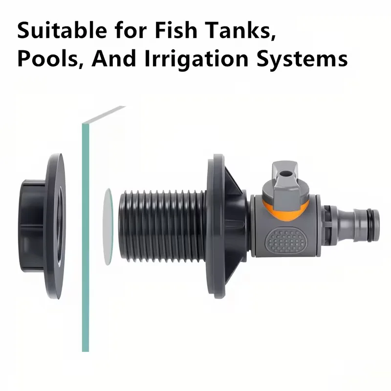 2Pcs/Set PVC/IBC Water Barrel Adapter,Quick Installation Rainwater Collection Connectors Kit 1/2