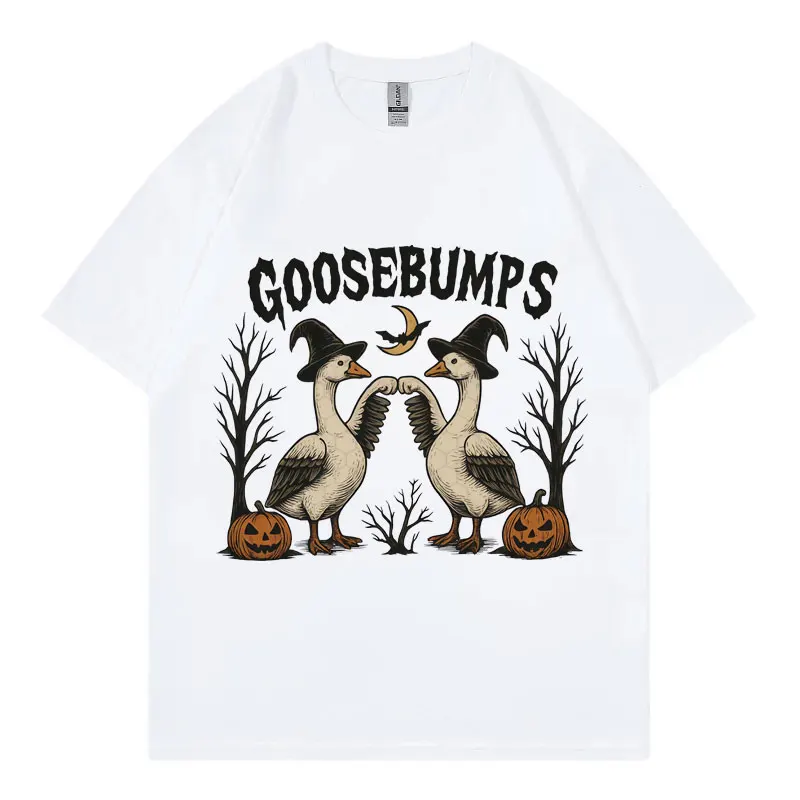 

Goosebumps Spooky Halloween Funny T-shirts Men Women Clothing Gothic Fashion T-shirt High Quality Cotton Short Sleeve T Shirt