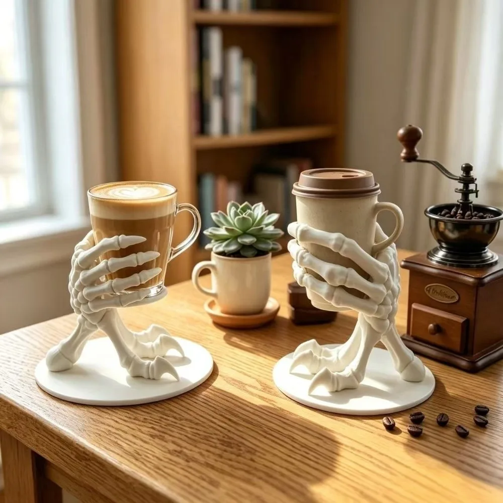 Creative 3D Printed Skeleton Hand Statue Skull Claw Ornaments Halloween Decorations Gothic Style Desktop Decoration Table
