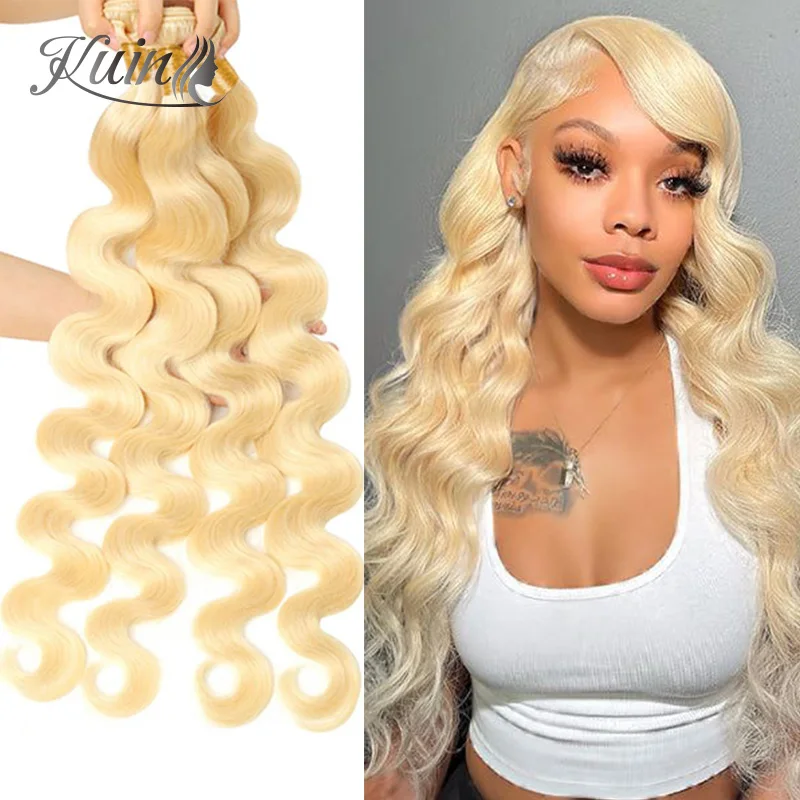 

Blonde 613 Body Wave Human Hair Bundles 10"-32" Brazilian Virgin Hair Weaving 1/3/4 Honey Blonde Human Hair Extensions