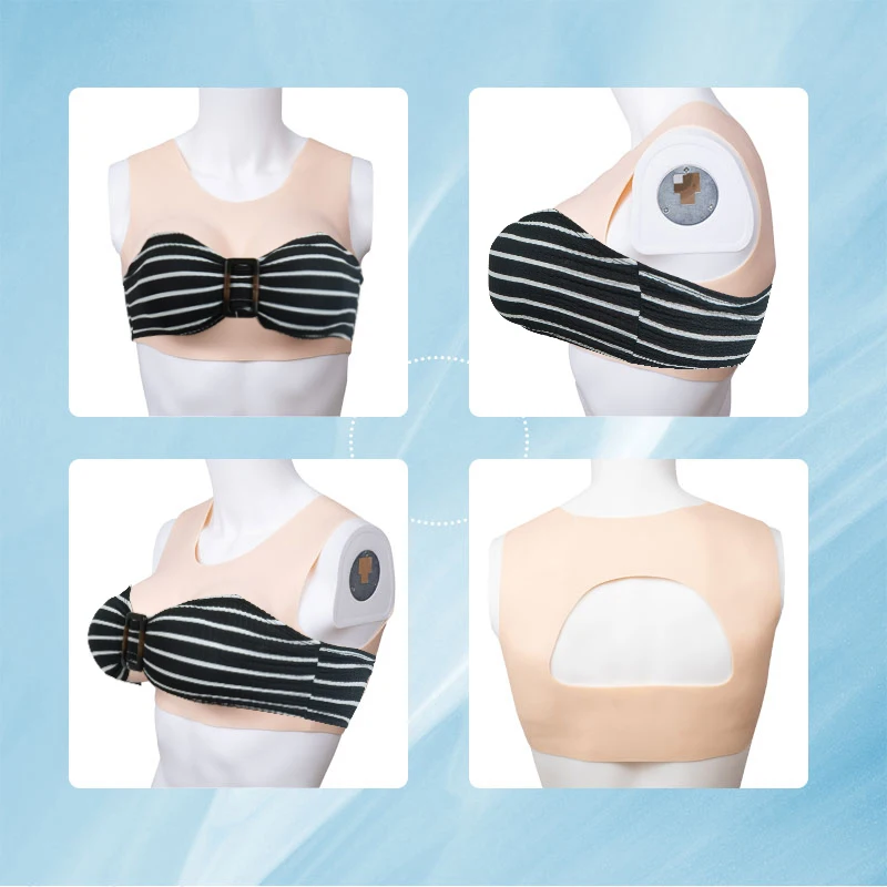

Hollow out realistic silicone chest plate, disguised fake chest plate, modified breast prosthesis for mastectomy