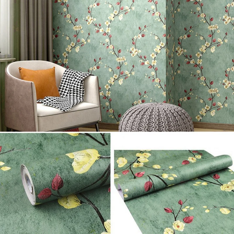 Floral Wall Stickers Grey Wallpaper  Peel and Stick Flower Self Adhesive Wall Paper Furniture Cabinet Contact Paper Decorative