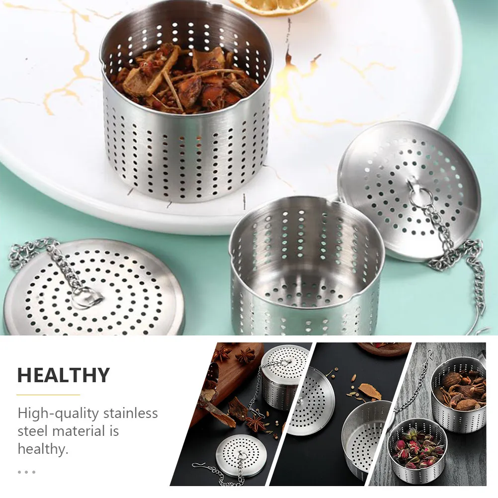 1 pc Stainless Steel Spice Infuser Tea Strainer Multi-Function Filter Healthy Hangable Hook Chain Design For Tea Chinese