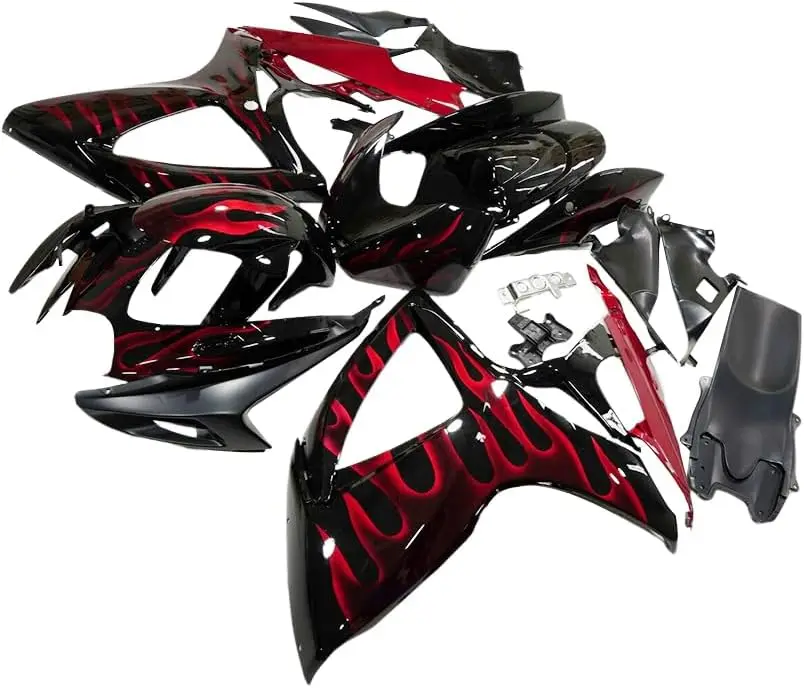 ABS البلاستيك Fairings صالح لسوزوكي 2006 2007 GSXR600 GSXR750 K6 06 07 GSX-R600 GSX-R750 gsxr600 gsxr750 أحمر أسود حقن Bod