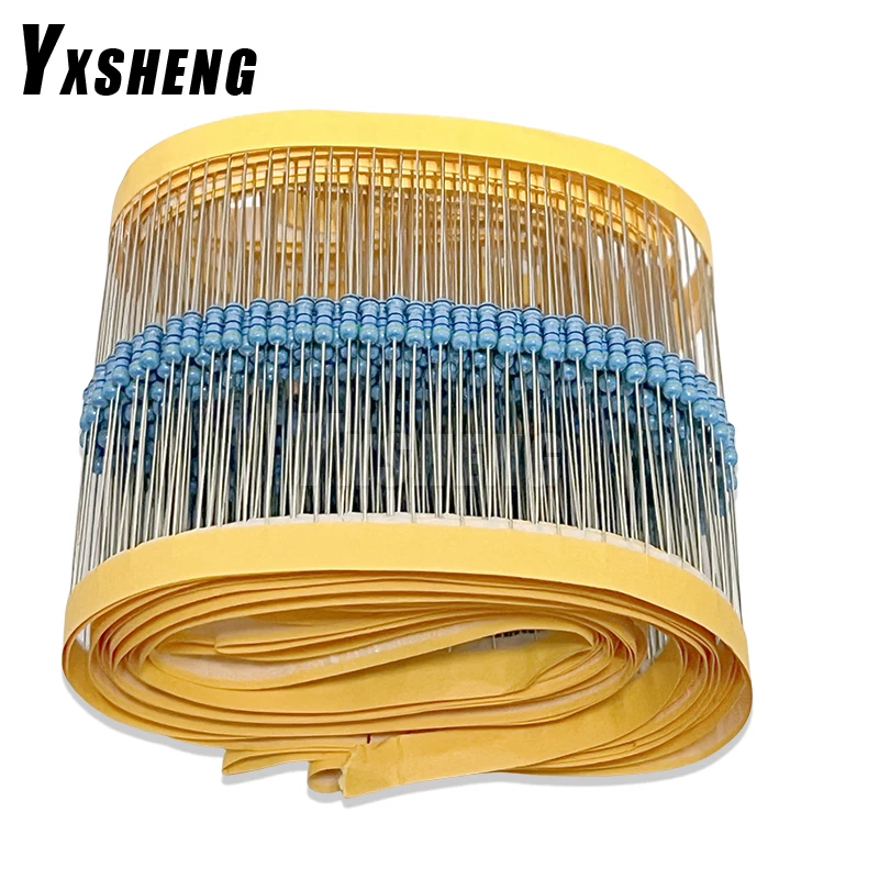 100PCS Metal Film Resistor 1/4W 1% 100R 220R 1K 1.5K 2.2K 4.7K 10K 22K 47K 100K 180K 100 220 1K5 2K2 4K7 Ohm Resistance 1R~22M