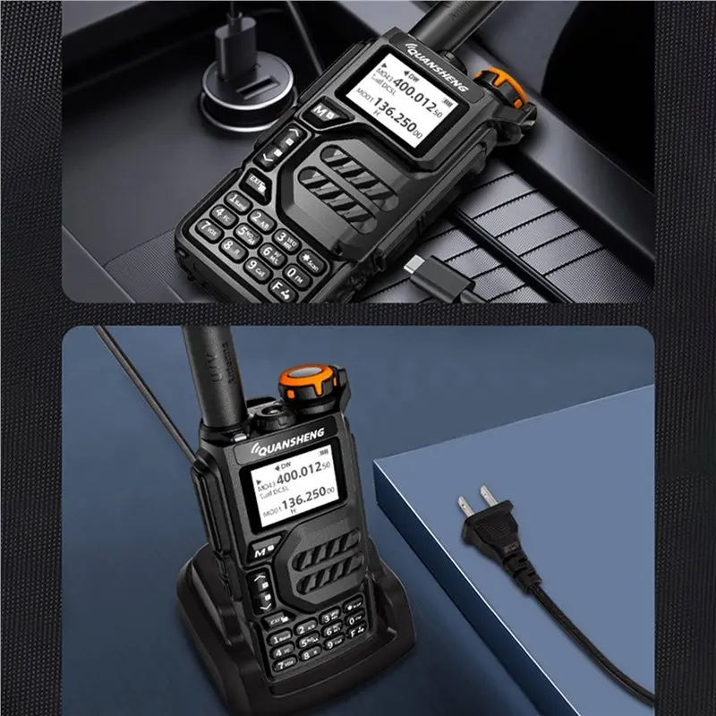 DT22 10X for Quansheng UVK5 Walkie Talkie Professional Civil Outdoor Go on Road Trip UV Multi-Frequency Full-Length, 4W 1600mAh