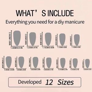 Artaug-Press on Nails, Nails Stiletto Mediums, Pink Bowknot, Finge Tip, French garrison, Beautiful False Nails, Powder, Free Full Nails Set, 24PCS 12 Main Sales Crown Direct Mount - №4