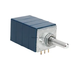 Nvarcher 1 PCS Japan ALPS Blue Shell RK27 Quad Balance Volume Potentiometer Half Axis 25mm10KA 50KA 100KA