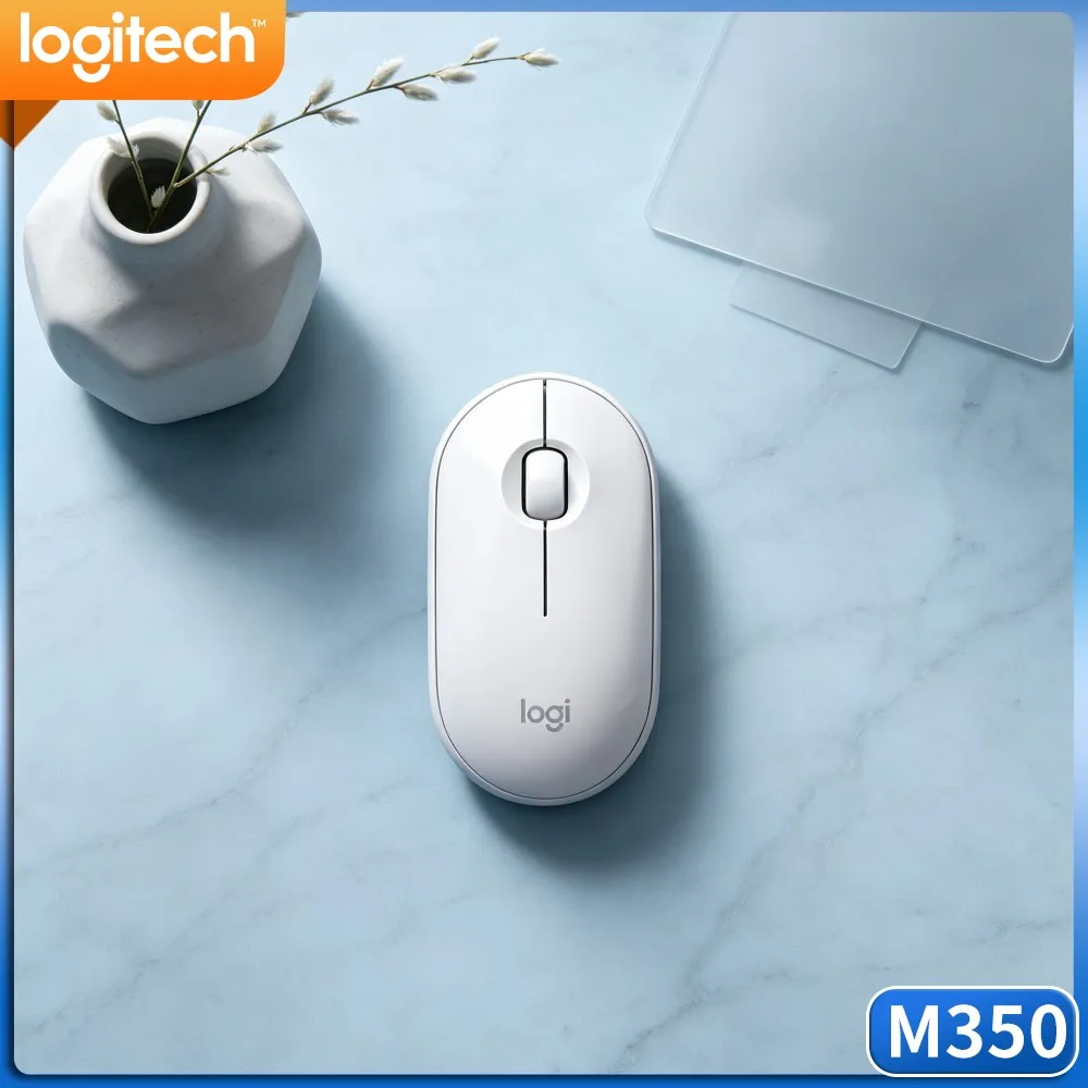 Logitech M350 PEBBLE Wireless Mouse 2.4G Bluetooth Home Practical For Laptop Notebook PC Tablet Office Work