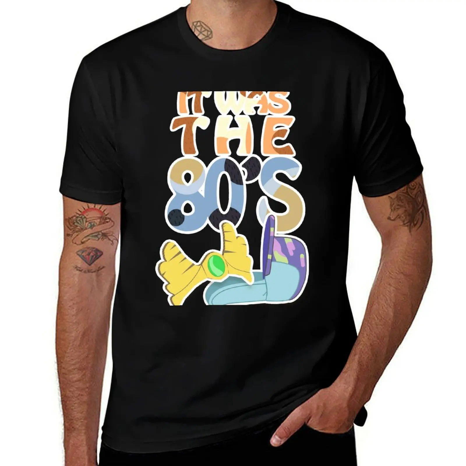 

It was the 80's T-Shirt black cotton t-shirt plain for man package anime t shirts for man man t shirt summer T-shirt