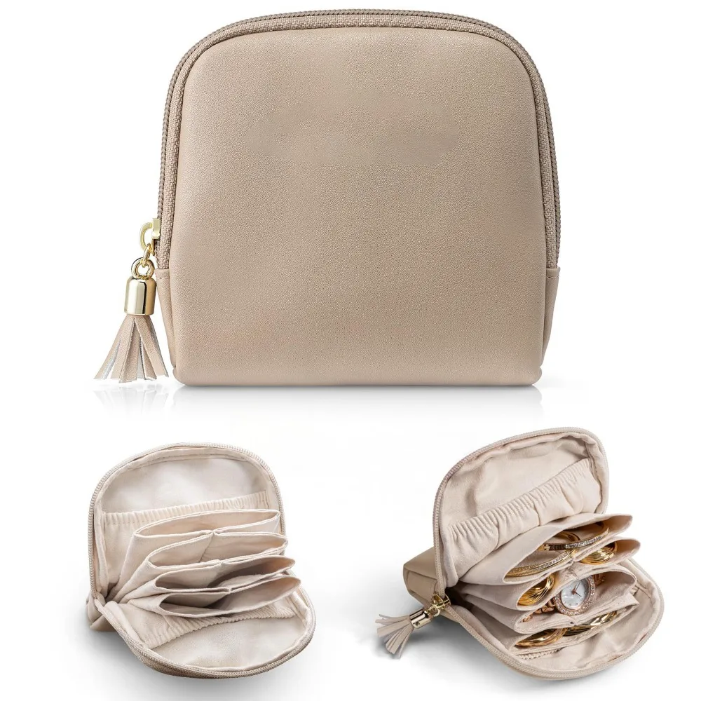 

Tassel Jewelry Packing Bag PU Leather Earrings Bracelet Jewelry Storage Case Organizer Rings Necklace Jewelry Holder Travel