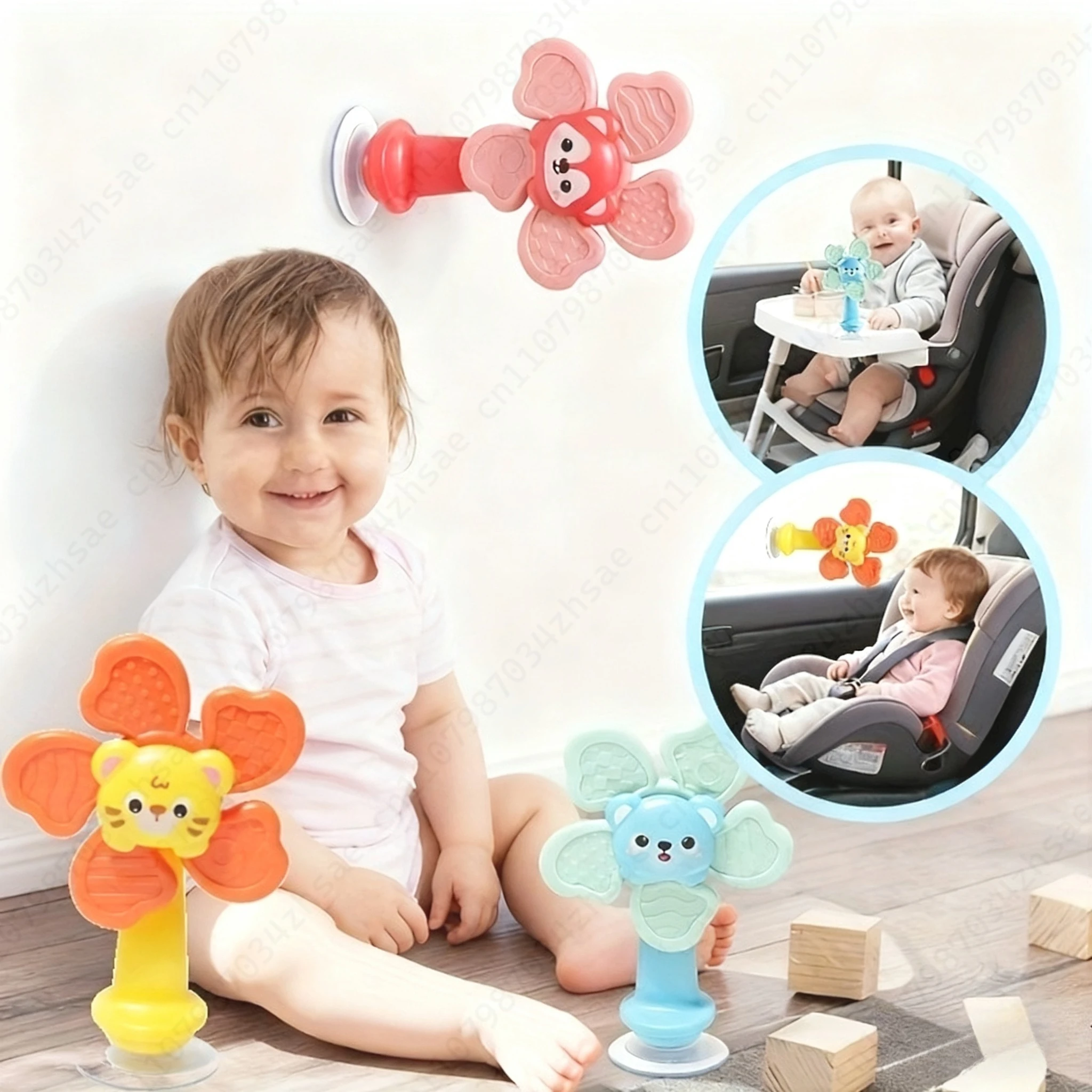 Baby Bath Toy Bathing Sucker Spinner Suction Cup Cartoon Rattles Fidget Educational Toy Children Boy Girl Gift Funny Development