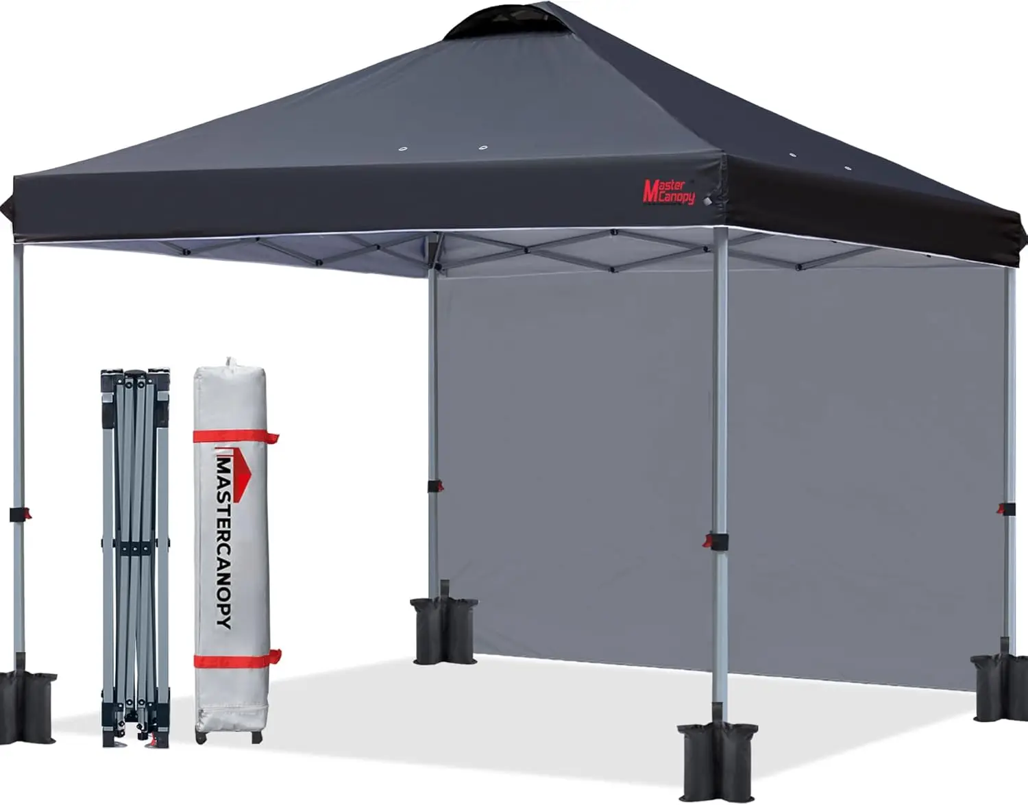 

Durable Pop-up Canopy Tent with 1 Sidewall (10'x10',Black)