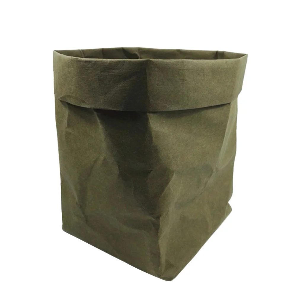

2Xl Washable Kraft Paper Storage Bag Reusable Organizer For Flowerpot Cover Drawing Board Laundry Stationery Decorative