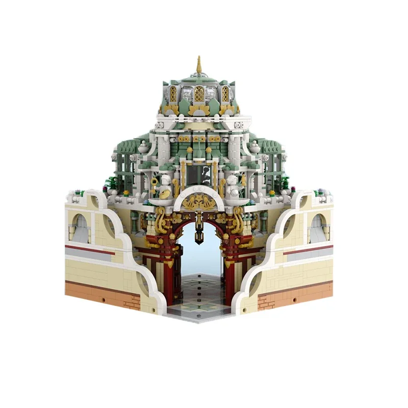 Street View Model MOC Building Bricks Shopping Arcade Inverted Corner Modular Technology Gift Holiday Assemble Children Toy Suit