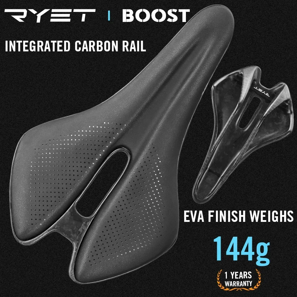 RYET Full Carbon 3D Printed Saddle Ultralight Bicycle Seating Saddle Road MTB Gravel Seat Cushion Men Women Cycling Bike Parts