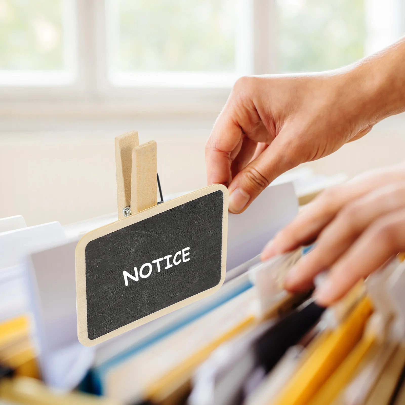 Mensagem Quadro De Madeira Set With Clips, Quadro, Sinais, Clips, 10 Pcs