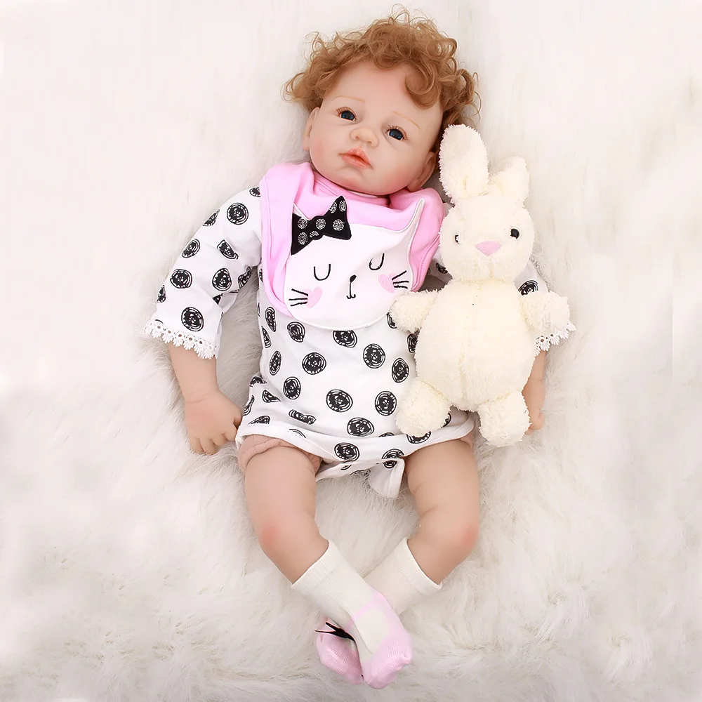 

22" children doll reborn toys gift soft cloth body silicone Baby Newborn dolls Realista bebe reborn bonecas Brinquedos