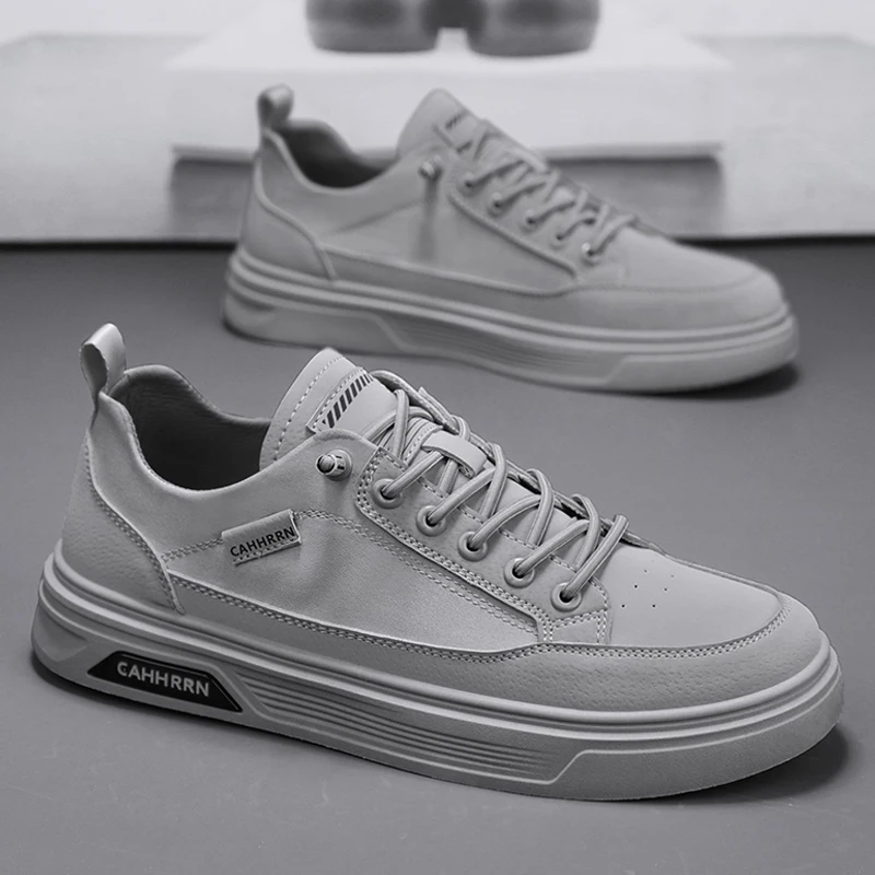 

Мужская повседневная обувь с кожаными вставками — универсальные студенческие одинарные туфли, модный стиль, всесезонный дизайн