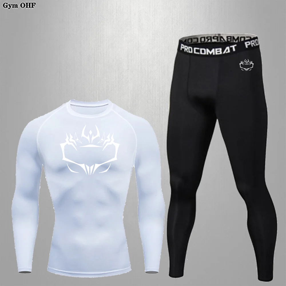 Ensemble de sport à manches courtes pour homme, t-shirt absorbant la sueur, séchage instantané, course à pied, compression, respirant, vêtements d'entraînement