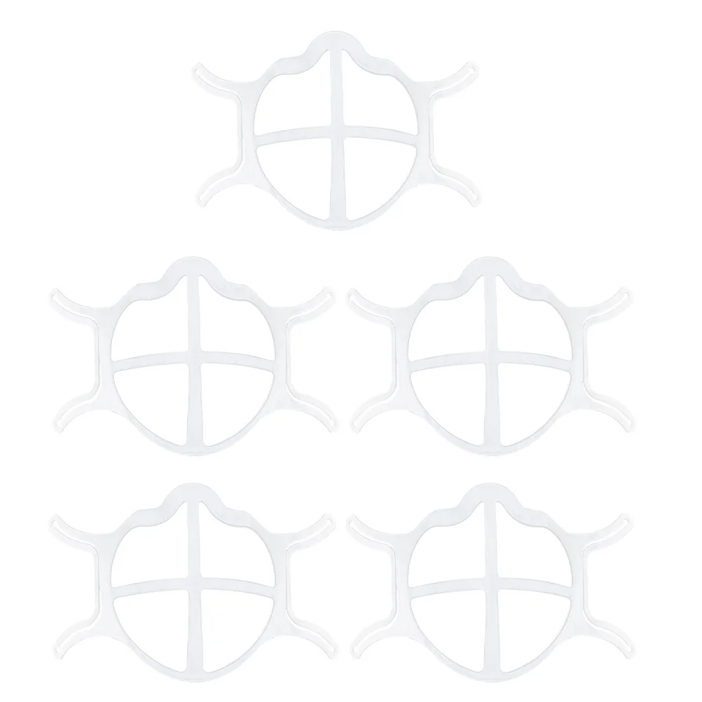 5pcs Silicone Bracket 3D Insert Mask Inner Frame Non-Stuffy Mouth Guard Breathable Face Mask Support For Summer Comfort
