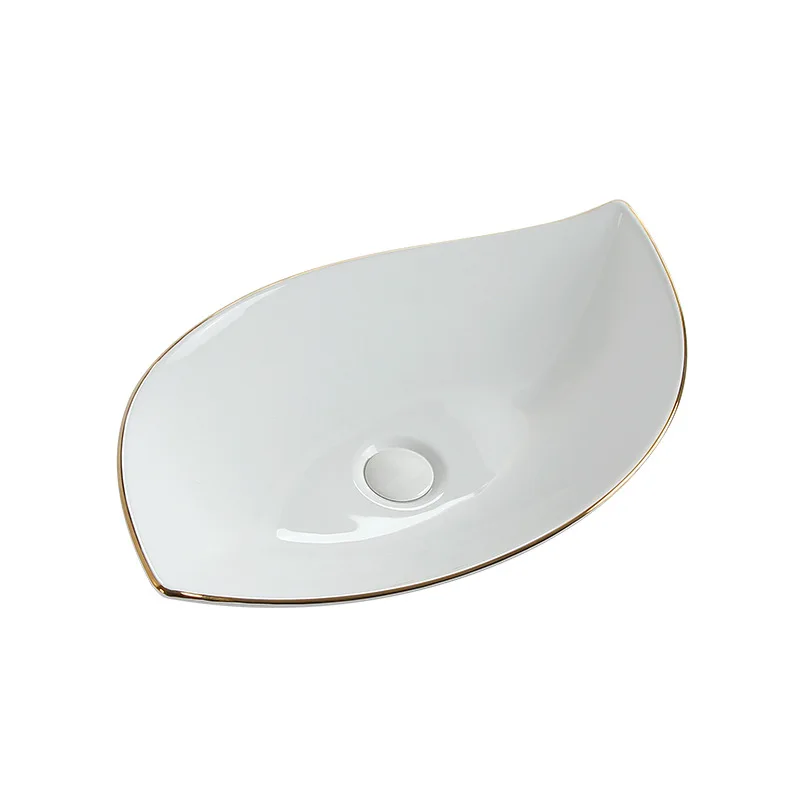 

Modern light luxury ultra-thin table wash basin ceramic hotel art basin bathroom