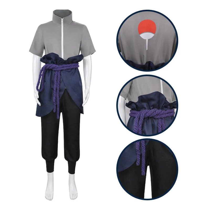 

Anime Cos Uchiha Costume Man's Role Play Suits Sasuke Cloth Halloween Carnival Party Cosplay Costumes Stage Performance Outfits