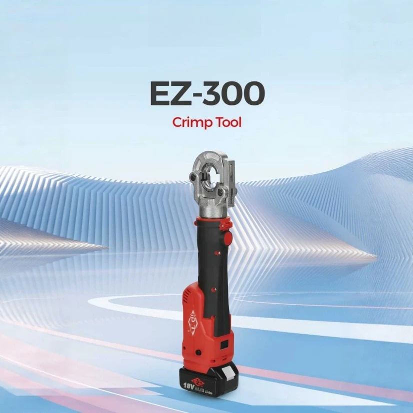 Rechargeable Electro-Hydraulic Straight Shank Mini Compact Lithium-Ion Portable Crimper Alloy Steel 14mm Stroke