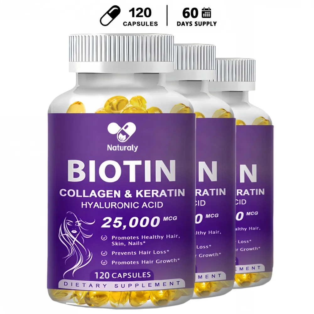 

Biotin & Collagen Supplement Nails,Shiny Hair, Skin,Vegetarian Capsules Beauty Health