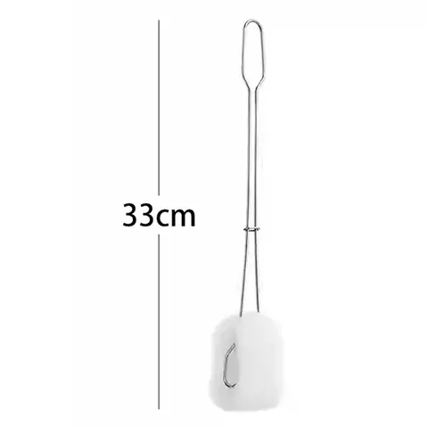 접시 청소 브러시 304 스테인리스 스틸 스폰지 병 브러시, 인체 공학적 손잡이, 부드러운 스폰지 헤드, 34*9*4.5cm