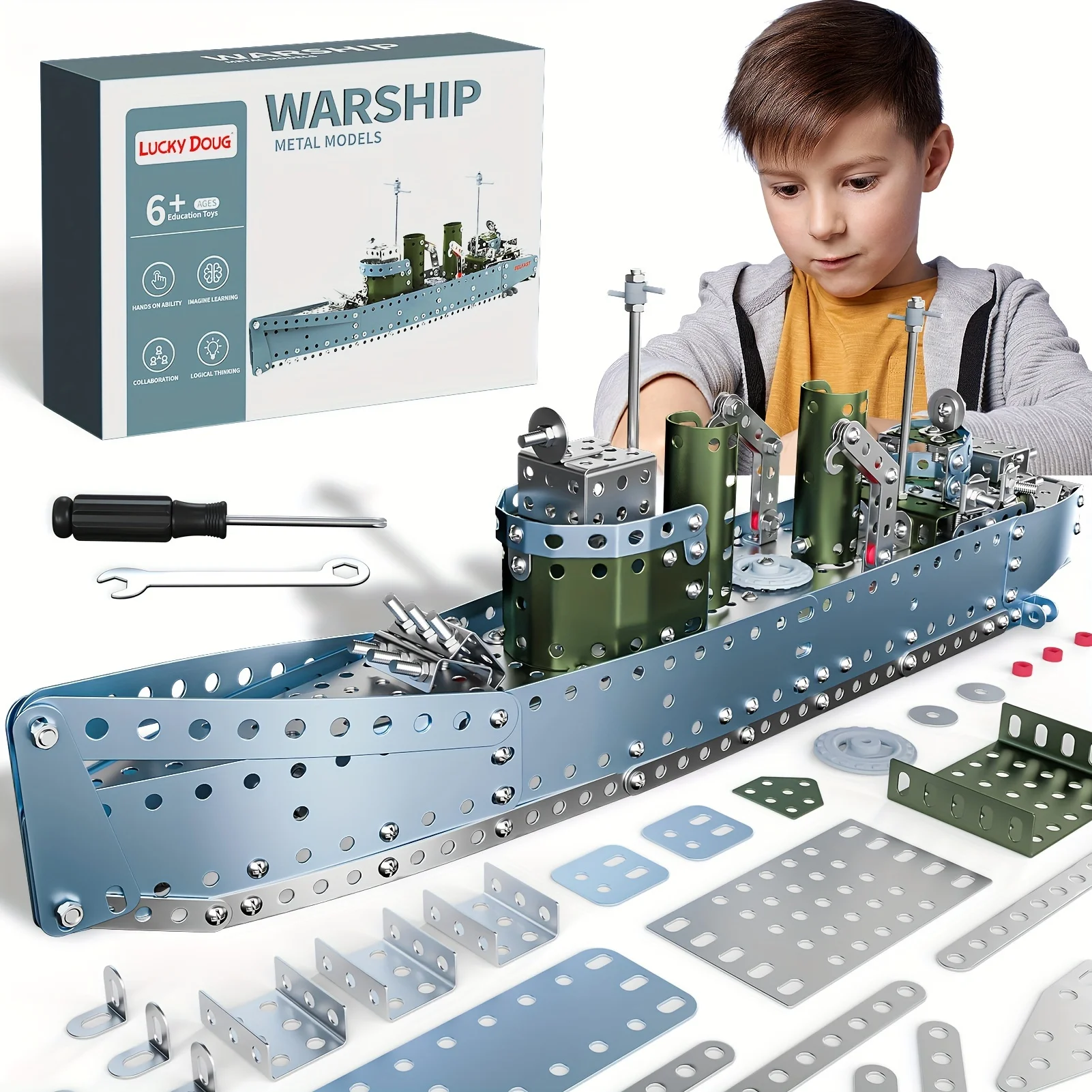STEM 빌딩 프로젝트 모델 크루저 해양 선박 세트 - 504 조각 STEM 프로젝트 빌딩 장난감 어린이 조립 과학 키트 선물
