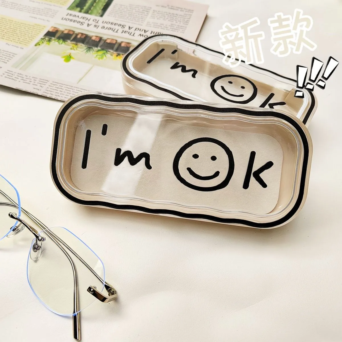 OLLYMURS Art Designer Custom IN Transparentes Brillenetui, Anti-Druck und Anti-Drop, kreatives Brillenetui für Studenten, Sonnenbrillen