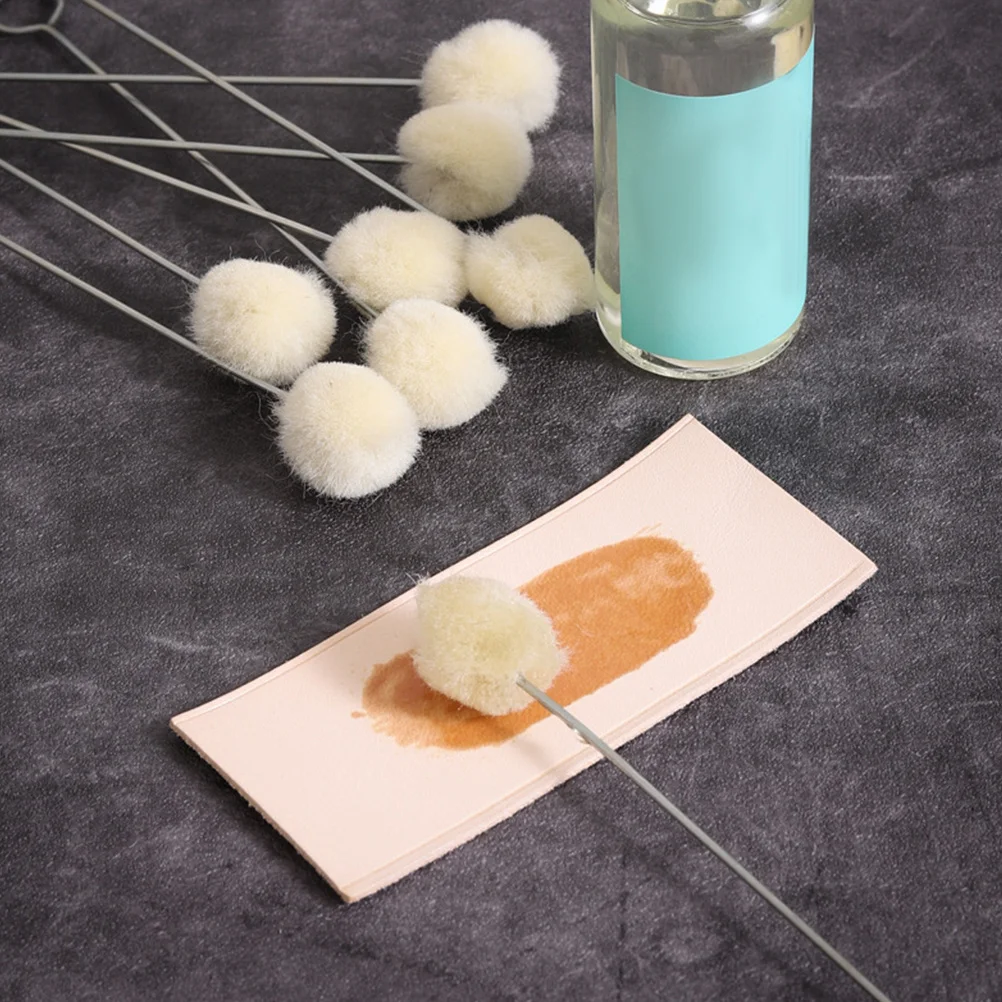 

100pcs Wool Daubers Metal Handle Dyeing Tool For Craft Projects Dye Applicator Brush Durable Ball Tool