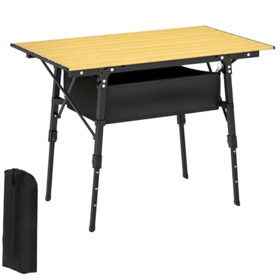 

Портативный складной стол для кемпинга 3 фута с сумкой для хранения, регулируемой высотой, из алюминия, легкий, для пикника, с сумкой для переноски