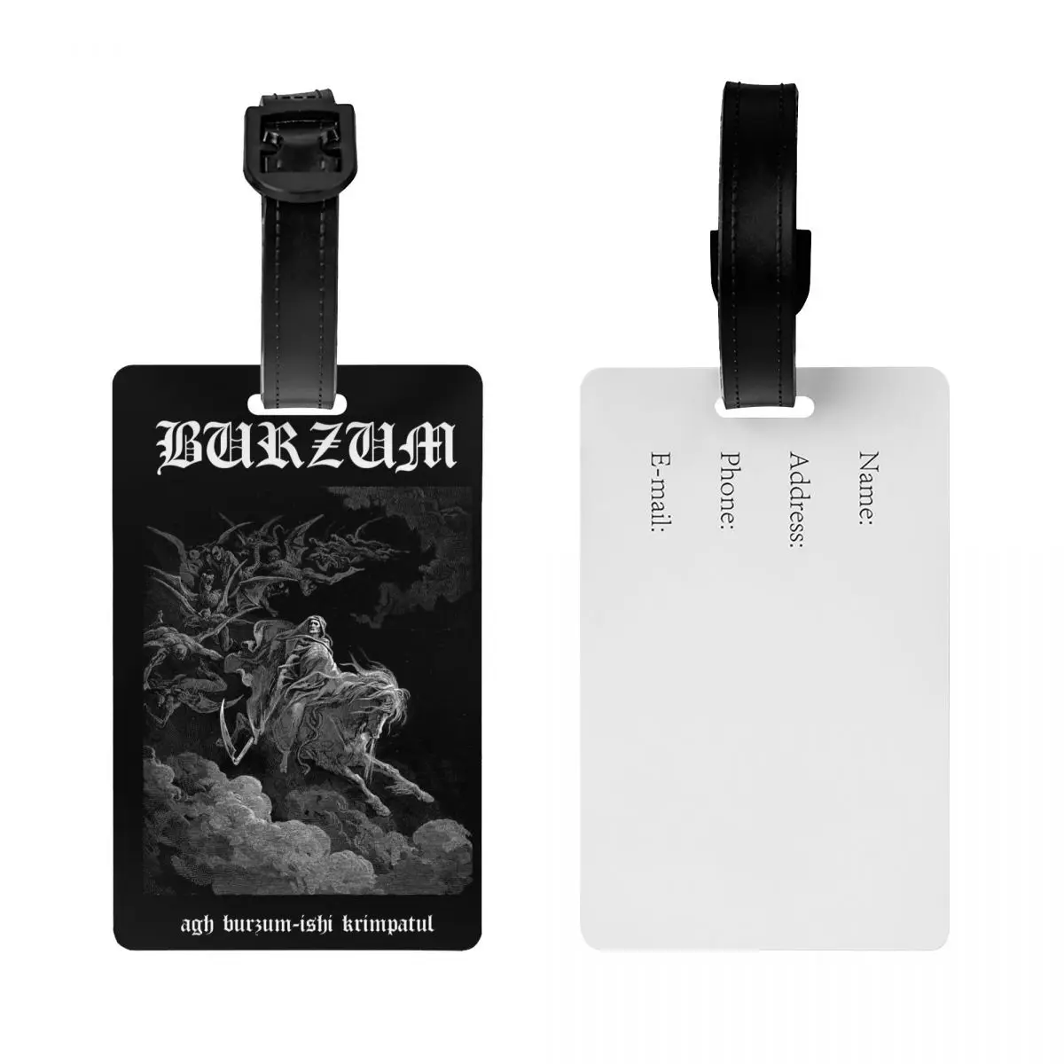 Custom Norway Black Metal Filosofem Burzums Band Rock Music Luggage Tags Custom Baggage Tags Privacy Cover Name ID Card