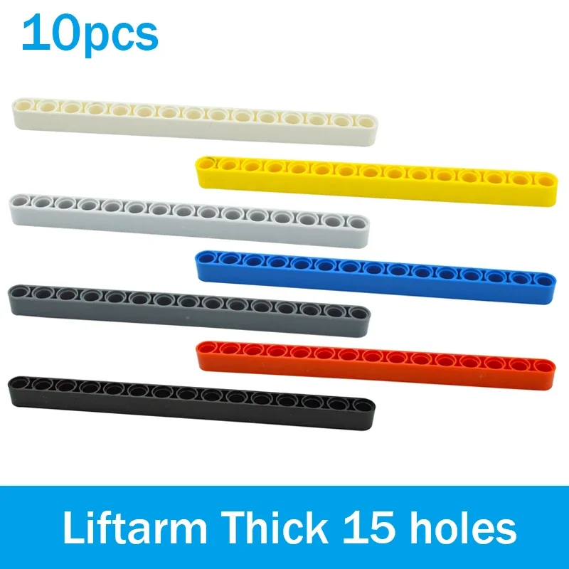 Educational DIY Arm Bricks Compatible MOC Parts Liftarm Thick 1x15 Hole Building Blocks Technical 64871 32278 Assemble Particles