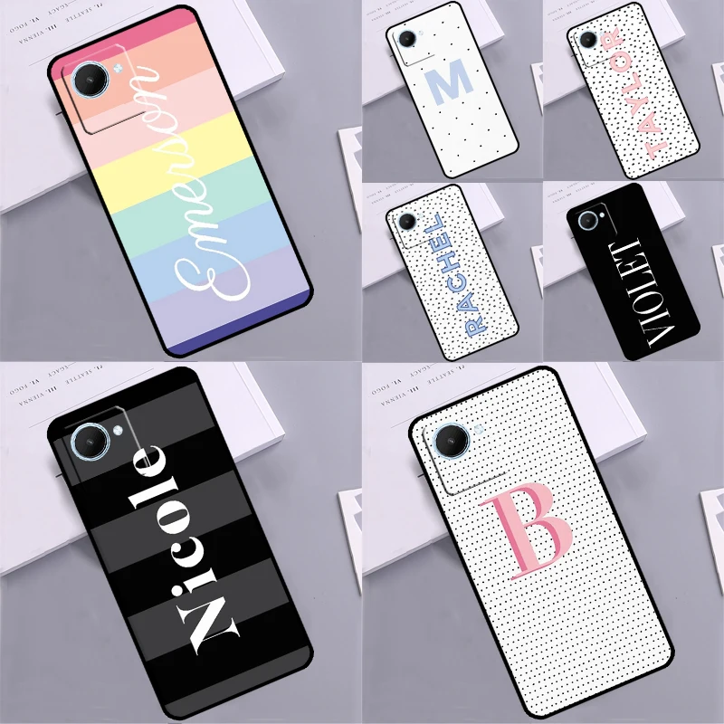 Personalized Name Custom Monogram Case For Realme 10 9 11 Pro Plus GT Neo 5 3 2T 3T C11 C15 C25 C21Y C30 C31 C33 C35 C53 C55