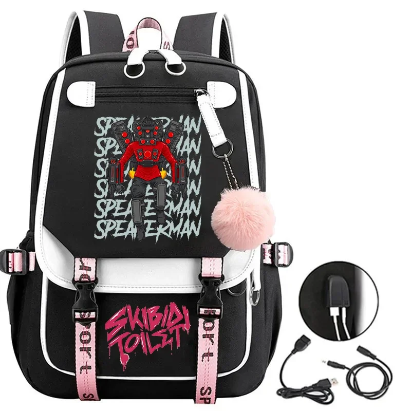 Mochilas com design de desenhos animados para mulheres e meninas, mochila escolar com alto-falante, mochila, viagem, laptop