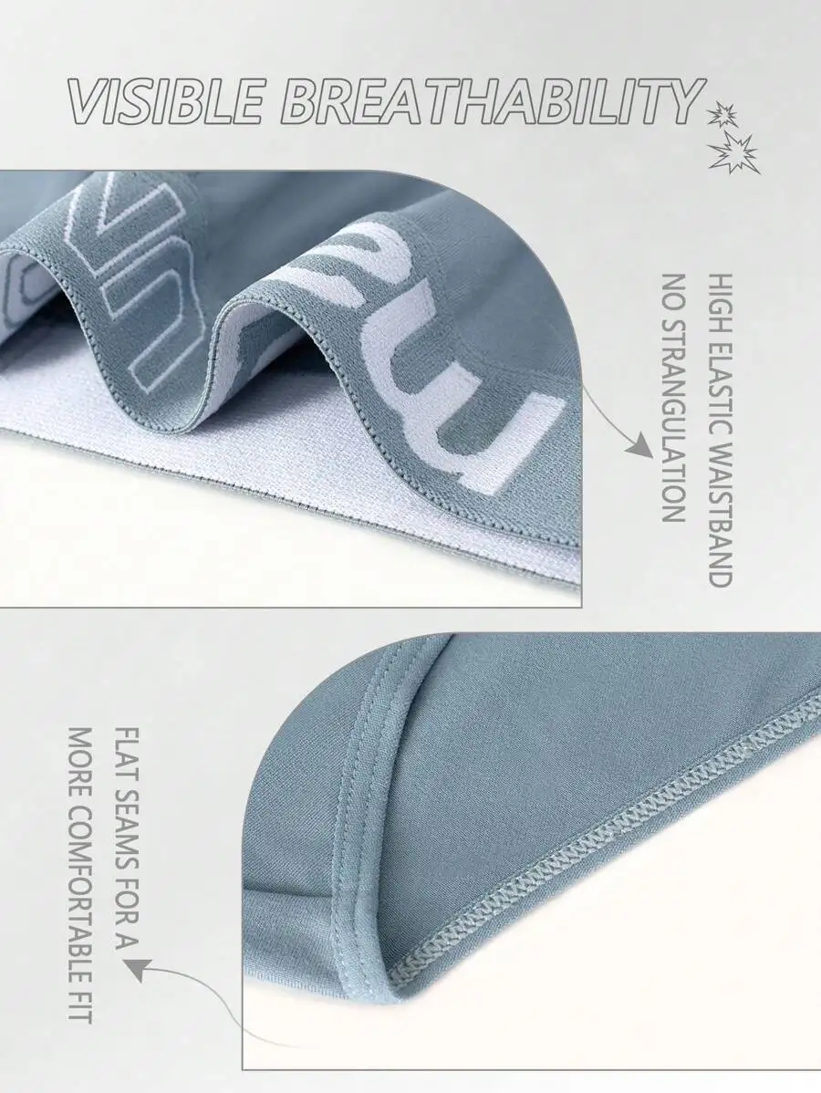 6pcs Mens Solid Color Breathable Soft Triangular Briefs With Flat Seams And Elastic Waistband