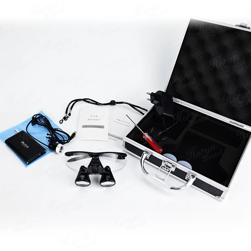 3.5X 2.5X Binocular Loupe Magnifier with LED Headlight Medical Operation Loupe Lamp