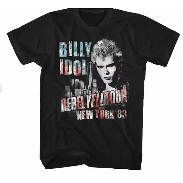 

Billy Idol NY 83, черная рубашка унисекс с флагом S-234XL A311