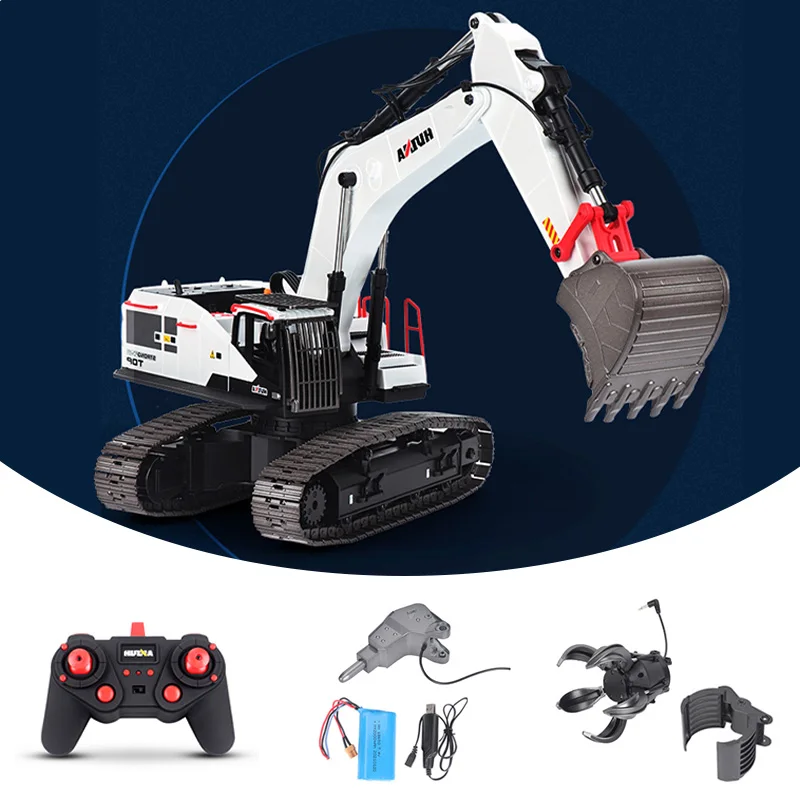 

HUINA 1/14 Metal RC Excavator Truck Car TOUCAN Radio Control Model 1594 Light Battery Sound Outdoor Toys For Boys