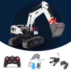 HUINA 1/14 Metal RC Excavator Truck Car TOUCAN Radio Control Model 1594 Light Battery Sound Outdoor Toys For Boys