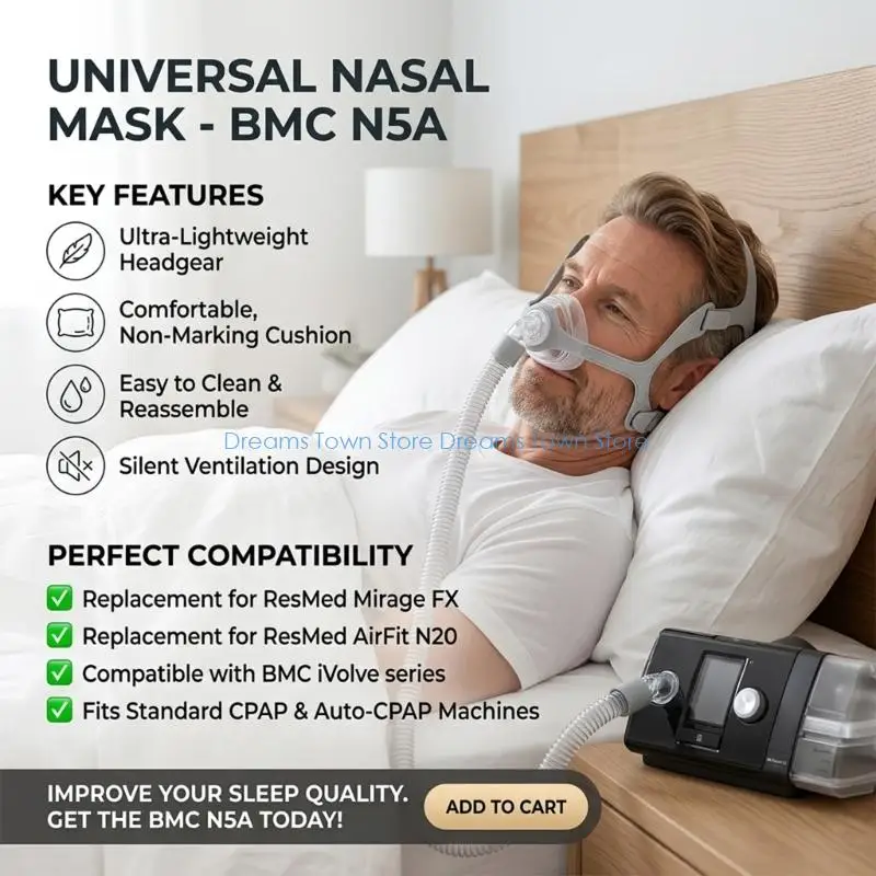  N20 N5A Replacement CPAP Nasal Mask in M Size for Daily Wear