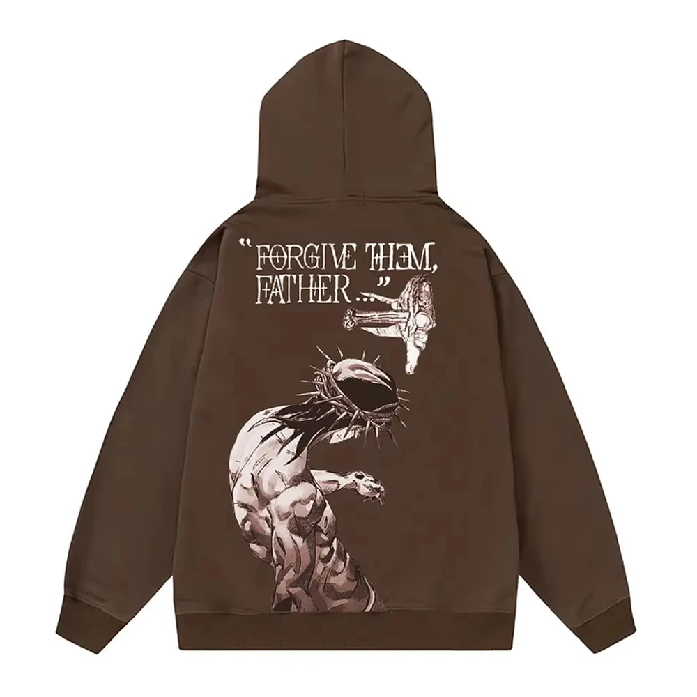 Mannen Vergeef Hen Vader Bijbel Verzen Print Hoodie Herfst Winter Volwassen Kinderen Streetwear Hoodie Causaal Losse Unisex Sweatshirt